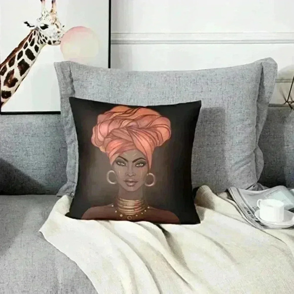 1pc Throw Pillow Covers Decorative Cases African Pretty Girl - Picture 3 of 4